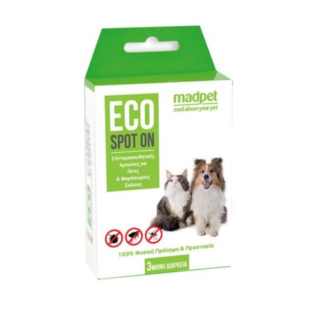 MADPET ECO SPOT ON ΕΝΤΟΜΟΑΠΩΘΗΤΙΚΕΣ ΑΜΠΟΥΛΕΣ ΓΙΑ ΓΑΤΕΣ ΜΙΚΡΟΣΩΜΟΥΣ ΣΚΥΛΟΥΣ DOGGER.GR