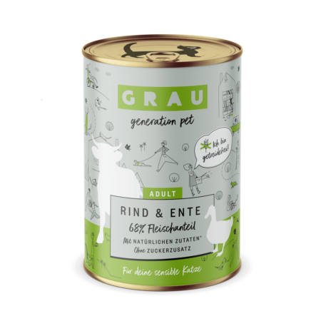GRAU ADULT CATS BEEF DUCK ΠΕΝΤΑΝΟΣΤΙΜΗ ΥΓΡΗ ΤΡΟΦΗ ΓΙΑ ΕΝΗΛΙΚΕΣ ΓΑΤΕΣ ΜΕ ΚΡΕΑΣ ΜΟΣΧΑΡΙ ΠΑΠΙΑ ΖΩΜΟ 400ΓΡ DOGGER.GR