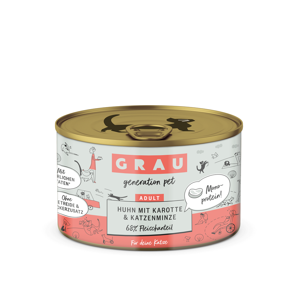 GRAU ADULT CATS CHICKEN CATNIP CARROTS ΠΕΝΤΑΝΟΣΤΙΜΗ ΥΓΡΗ ΤΡΟΦΗ ΓΙΑ ΕΝΗΛΙΚΕΣ ΓΑΤΕΣ ΜΕ ΚΡΕΑΣ ΚΟΤΟΠΟΥΛΟ ΔΥΟΣΜΟ ΚΑΡΟΤΑ ΖΩΜΟ 200ΓΡ DOGGER.GR