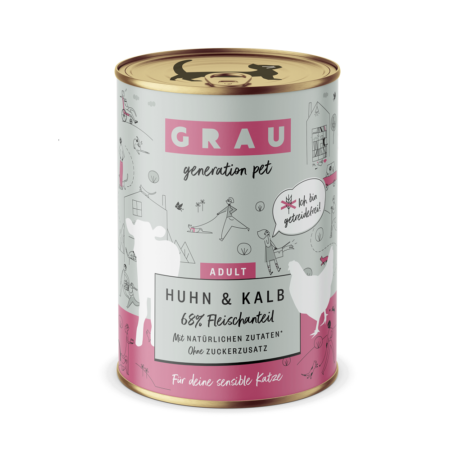GRAU ADULT CATS CHICKEN VEAL ΠΕΝΤΑΝΟΣΤΙΜΗ ΥΓΡΗ ΤΡΟΦΗ ΓΙΑ ΕΝΗΛΙΚΕΣ ΓΑΤΕΣ ΜΕ ΚΡΕΑΣ ΚΟΤΟΠΟΥΛΟ ΜΟΣΧΑΡΙ ΖΩΜΟ 200ΓΡ DOGGER