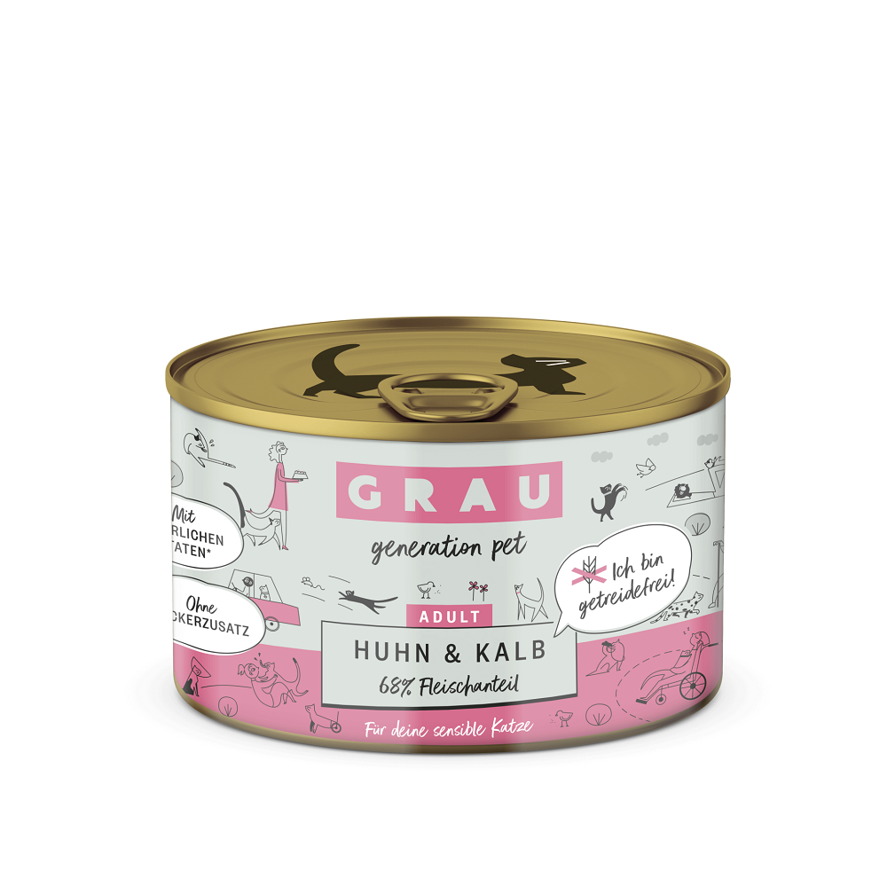 GRAU ADULT CATS CHICKEN VEAL ΠΕΝΤΑΝΟΣΤΙΜΗ ΥΓΡΗ ΤΡΟΦΗ ΓΙΑ ΕΝΗΛΙΚΕΣ ΓΑΤΕΣ ΜΕ ΚΡΕΑΣ ΚΟΤΟΠΟΥΛΟ ΜΟΣΧΑΡΙ ΖΩΜΟ 200ΓΡ DOGGER.GR