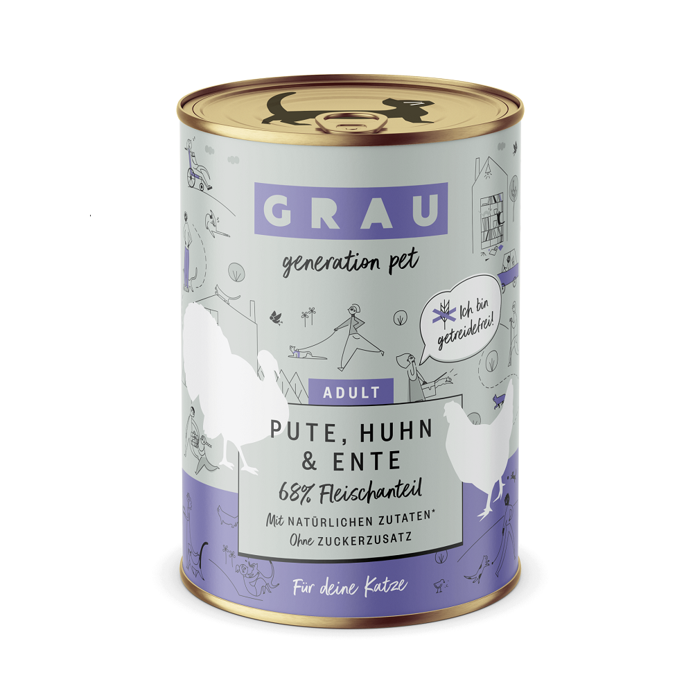 GRAU ADULT CATS TURKEY CHICKEN DUCK ΠΕΝΤΑΝΟΣΤΙΜΗ ΥΓΡΗ ΤΡΟΦΗ ΓΙΑ ΕΝΗΛΙΚΕΣ ΓΑΤΕΣ ΜΕ ΚΡΕΑΣ ΓΑΛΟΠΟΥΛΑ ΚΟΤΟΠΟΥΛΟ ΠΑΠΙΑ ΖΩΜΟ 400ΓΡ DOGGER