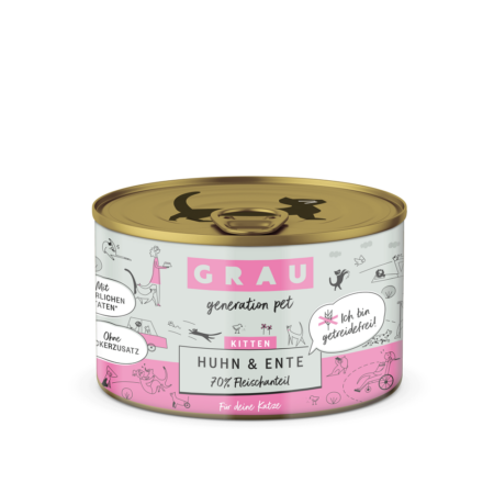 GRAU KITTEN CHICKEN DUCK CARROT ΠΕΝΤΑΝΟΣΤΙΜΗ ΥΓΡΗ ΤΡΟΦΗ ΓΙΑ ΓΑΤΑΚΙΑ ΜΕ ΚΡΕΑΣ ΚΟΤΟΠΟΥΛΟ ΠΑΠΙΑ ΖΩΜΟ 200ΓΡ DOGGER.GR