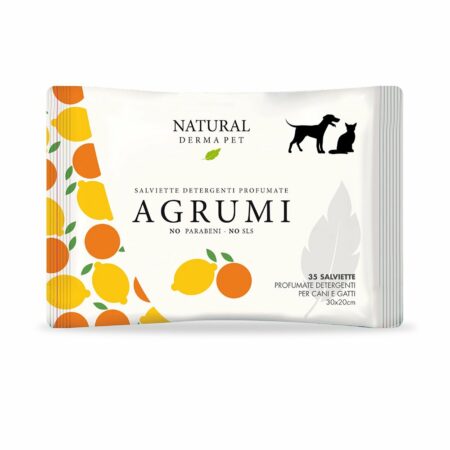 NATURAL DERMA PET ΥΓΡΑ ΜΑΝΤΗΛΑΚΙΑ ΣΚΥΛΟΥ ΓΑΤΑΣ ΜΕ ΦΡΟΥΤΑ CITRUS DOGGER.GR