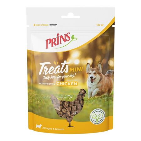 PRINS TREATS MINI CHICKEN ΜΑΛΑΚΕΣ ΓΕΥΣΤΙΚΕΣ ΛΙΧΟΥΔΙΕΣ ΓΙΑ ΜΙΚΡΟΣΩΜΟΥΣ ΣΚΥΛΟΥΣ ΜΕ ΚΟΤΟΠΟΥΛΟ, ΛΑΧΑΝΙΚΑ 120ΓΡ DOGGER.GR