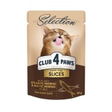 CLUB 4 PAWS SELECTION SLICES ΥΓΡΗ ΤΡΟΦΗ ΓΑΤΑΣ ΜΕ ΚΟΜΜΑΤΙΑ ΡΕΓΓΑΣ ΣΕ ΖΕΛΕ 80GR DOGGER
