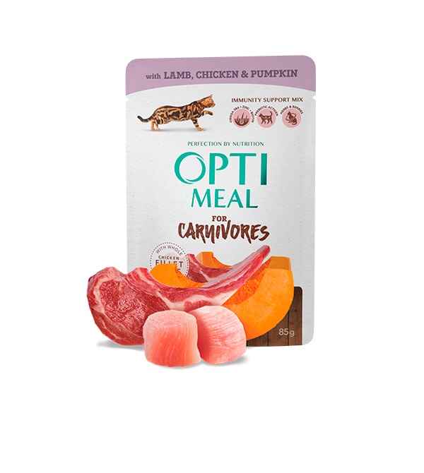 OPTIMEAL ADULT CATS ΥΓΡΗ ΤΡΟΦΗ ΕΝΗΛΙΚΗΣ ΓΑΤΑΣ ΧΩΡΙΣ ΣΙΤΗΡΑ ΜΕ ΑΡΝΙ ΚΟΤΟΠΟΥΛΟ ΚΟΛΟΚΥΘΑ 85ΓΡ DOGGER.GR
