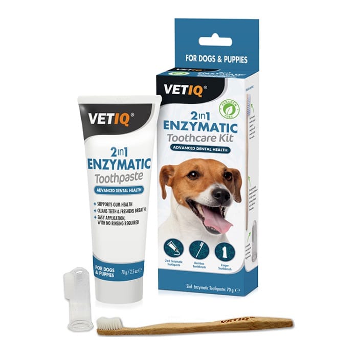 VETIQ 2in1 ENZYMATIC TOOTHPASTE ΣΕΤ ΕΝΖΥΜΑΤΙΚΗΣ ΟΔΟΝΤΟΚΡΕΜΑΣ ΚΑΙ ΟΔΟΝΤΟΒΟΥΡΤΣΑΣ ΓΙΑ ΚΟΥΤΑΒΙΑ ΚΑΙ ΕΝΗΛΙΚΟΥΣ ΣΚΥΛΟΥ DOGGER.GR