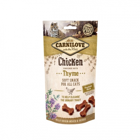 CARNILOVE SOFT SNACK CATS ΜΑΛΑΚΕΣ ΛΙΧΟΥΔΙΕΣ ΓΑΤΑΣ ΜΕ ΚΟΤΟΠΟΥΛΟ ΘΥΜΑΡΙ 50ΓΡ DOGGER.GR