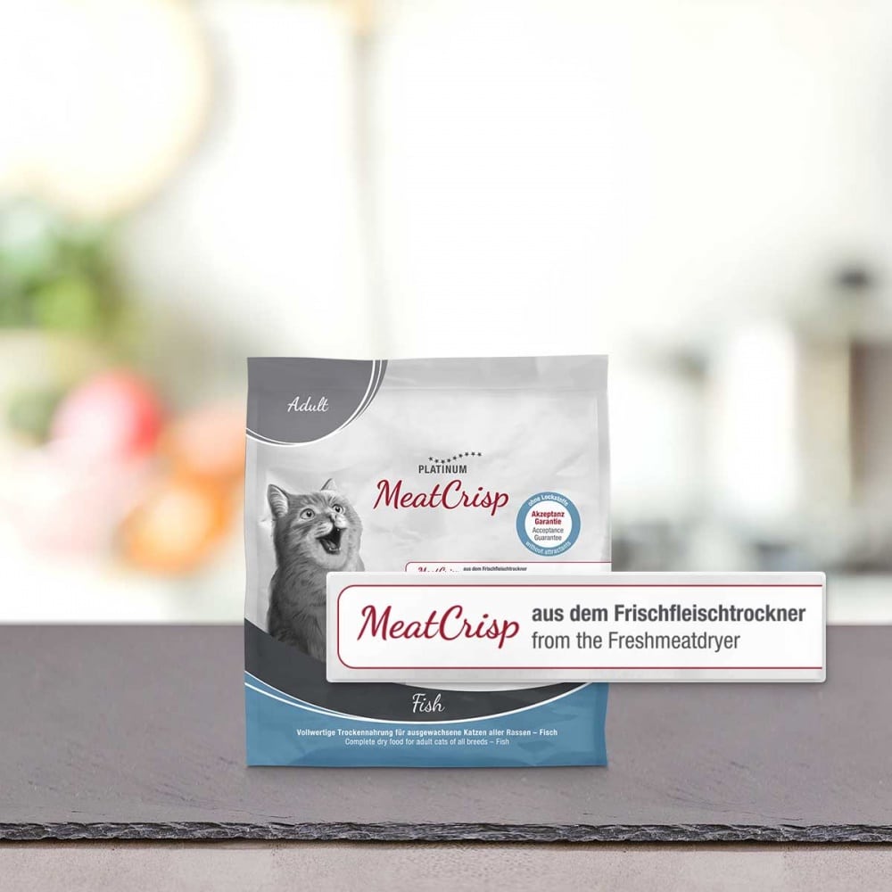PLATINUM MEATCRISP ADULT FISH ΑΠΟΞΗΡΑΜΕΝΗ ΞΗΡΑ ΤΡΟΦΗ ΓΑΤΑΣ ΜΕ ΦΡΕΣΚΟ ΚΡΕΑΣ ΨΑΡΙΩΝ 400ΓΡ PLATINUM 1