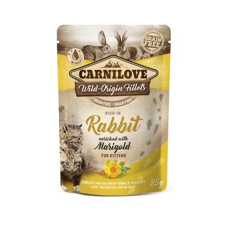 CARNILOVE CAT RABBIT MARIGOLD ΦΑΚΕΛΑΚΙ ΥΓΡΗ ΤΡΟΦΗ ΓΑΤΑΣ ΜΕ ΚΟΥΝΕΛΙ 85ΓΡ DOGGER.GR