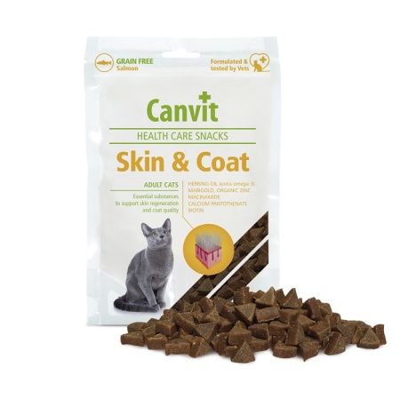 CANVIT SNACK ADULT CATS SKIN COAT ΛΙΧΟΥΔΙΕΣ ΓΑΤΑΣ ΓΙΑ ΕΝΙΣΧΥΣΗ ΤΡΙΧΩΜΑΤΟΣ ΔΕΡΜΑΤΟΣ 100GR DOGGER.GR