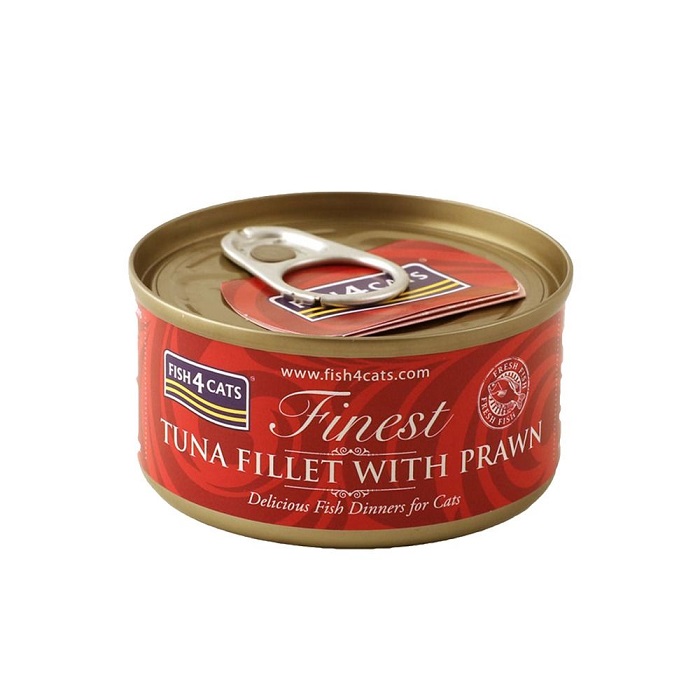 FISH4CATS TUNA FILLET PRAWNS ΥΓΡΗ ΤΡΟΦΗ ΓΑΤΑΣ ΜΕ ΤΟΝΟ ΚΑΙ ΓΑΡΙΔΕΣ 70GR DOGGER.GR