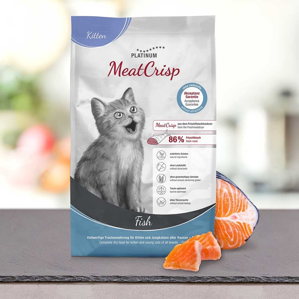 PLATINUM MEATCRISP KITTEN FISH ΑΠΟΞΗΡΑΜΕΝΗ ΞΗΡΑ ΤΡΟΦΗ ΓΙΑ ΓΑΤΑΚΙΑ ΜΕ ΦΡΕΣΚΟ ΚΡΕΑΣ ΨΑΡΙΟΥ 3KG