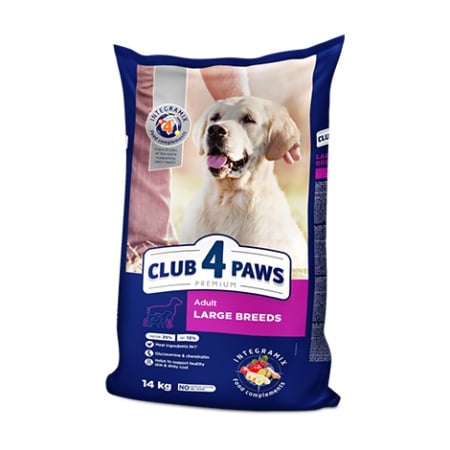 CLUB 4 PAWS LARGE BREED ADULT PREMIUM ΞΗΡΑ ΤΡΟΦΗ ΓΙΑ ΕΝΗΛΙΚΟΥΣ ΜΕΓΑΛΟΣΩΜΟΥΣ ΣΚΥΛΟΥΣ ΜΕ ΚΟΤΟΠΟΥΛΟ 14KG DOGGER.GR