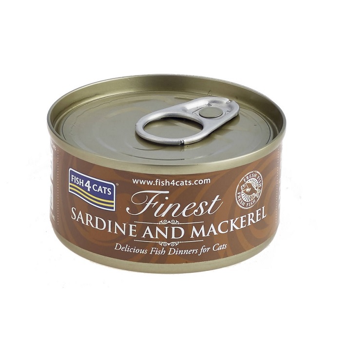 FISH4CATS SARDINE MACKEREL ΥΓΡΗ ΤΡΟΦΗ ΓΑΤΑΣ ΜΕ ΣΑΡΔΕΛΑ ΚΑΙ ΣΚΟΥΜΠΡΙ 70GR DOGGER.GR