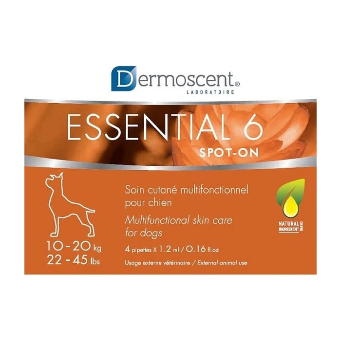 DERMOSCENT ESSENTIAL 6 SPOT ON ΑΜΠΟΥΛΕΣ ΓΙΑ ΔΕΡΜΑ ΤΡΙΧΩΜΑ ΣΚΥΛΟΥ 10-20 ΚΙΛΑ DOGGER.GR