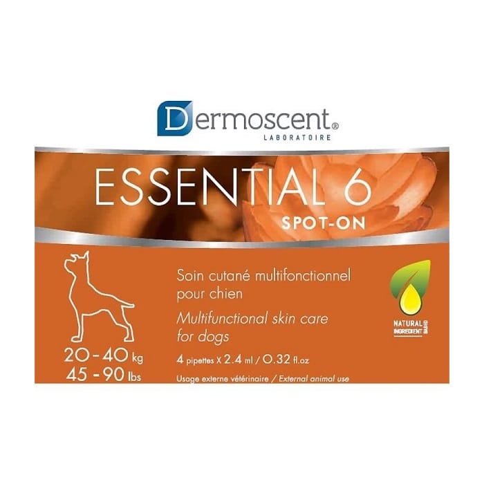 DERMOSCENT ESSENTIAL 6 SPOT ON ΑΜΠΟΥΛΕΣ ΓΙΑ ΔΕΡΜΑ ΤΡΙΧΩΜΑ ΣΚΥΛΟΥ 20-40 ΚΙΛΑ DOGGER.GR