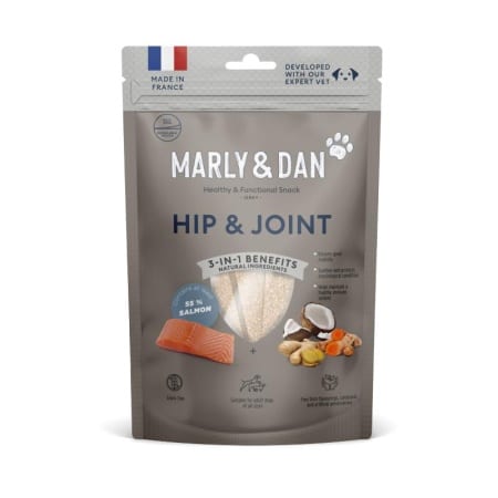 MARLY AND DAN HIP JOINT FUNCTIONAL SNACK ΑΠΟΞΗΡΑΜΕΝΗ ΛΙΧΟΥΔΙΑ ΕΚΠΑΙΔΕΥΣΗΣ ΣΚΥΛΟΥ ΜΕ ΣΟΛΟΜΟ 80GR DOGGER.GR