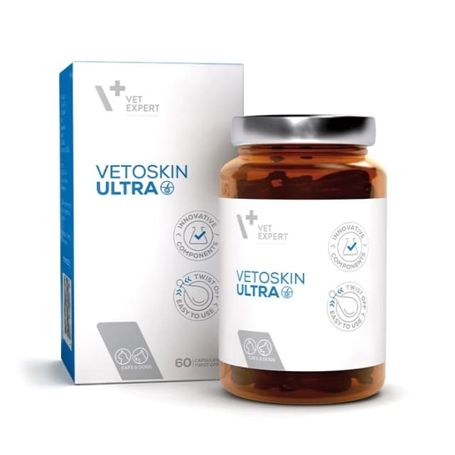 VET EXPERT VETOSKIN ULTRA ΣΥΜΠΛΗΡΩΜΑ ΔΙΑΤΡΟΦΗΣ ΣΚΥΛΟΥ ΓΑΤΑΣ ΜΕ ΑΤΟΠΙΚΗ ΔΕΡΜΑΤΙΤΙΔΑ ΦΑΓΟΥΡΑ ΨΩΡΑ HOT SPOT DOGGER.GR