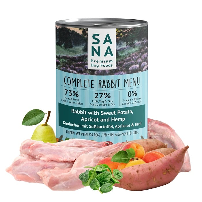 SANADOG RABBIT WET MENU ΜΑΓΕΙΡΕΥΤΗ ΥΓΡΗ ΤΡΟΦΗ ΣΚΥΛΟΥ ΜΕ ΚΡΕΑΣ ΚΟΥΝΕΛΙΟΥ ΓΛΥΚΟΠΑΤΑΤΑ ΚΑΝΝΑΒΗ ΒΕΡΥΚΟΚΟ 400GR DOGGER.GR